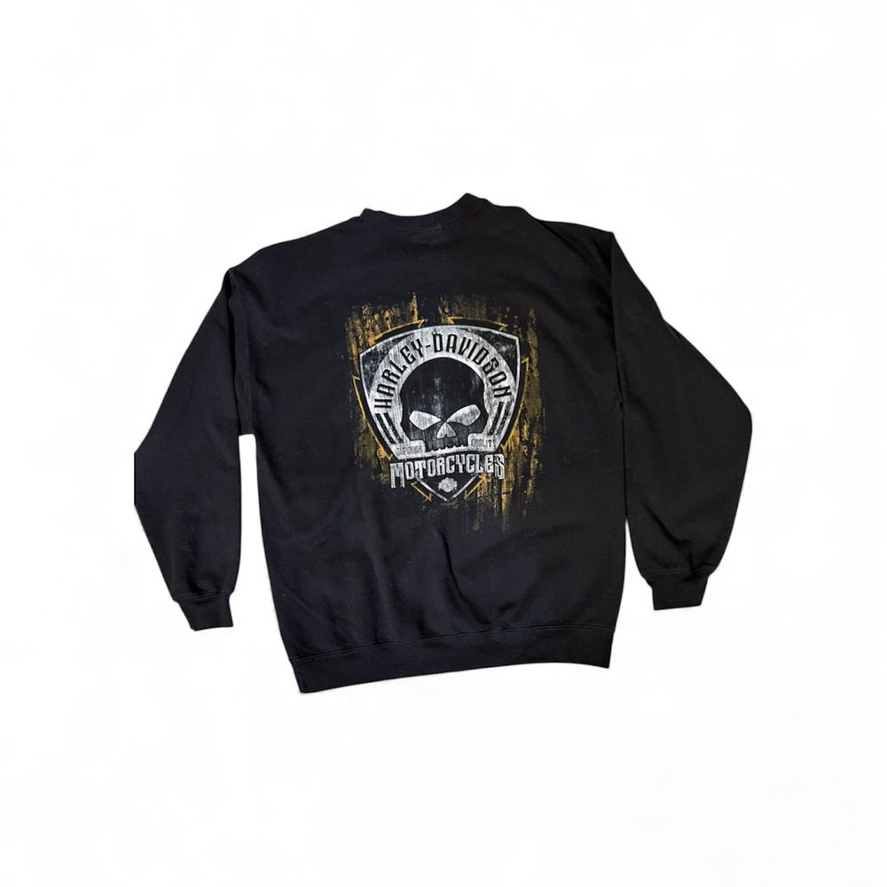 Harley-Davidson Men's Crewneck Sweater in Black and Gold